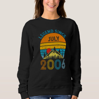 16th Birthday Legend Since July 2006 Vintage 16 Ye Sweatshirt