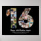 16th Birthday Number 16 Custom Photo Collage
