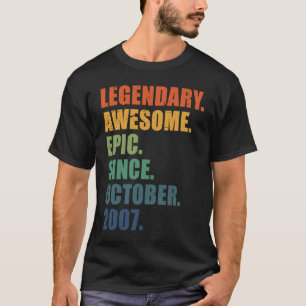 16th Birthday October 2007 Boys Girls 16 Year Anni T-Shirt