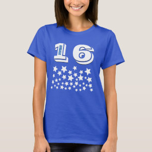 16th Birthday or ANY YEAR Burst of WHITE Stars A02 T-Shirt