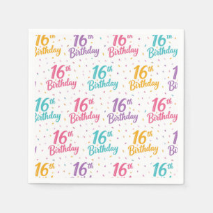16th Birthday Paper Napkins, Sweet 16 Party Napkin