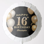 16th Birthday Party Black and Gold Balloons<br><div class="desc">16th Birthday Party Black and Gold Balloons and Confetti Balloon For further customisation,  please click the "Customise it" button and use our design tool to modify this template.</div>