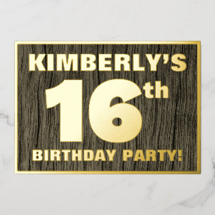 16th Birthday Party: Bold, Faux Wood Grain Pattern
