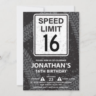 16th Birthday Party for Boy Invitation