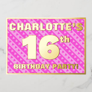 16th Birthday Party — Fun Pink Hearts and Stripes