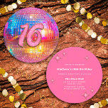 16th Birthday Party Gold Pink Glitter Disco Ball Invitation<br><div class="desc">Do you love the 80s dancing disco ball? The 70s disco ball? Look at our 16th Birthday Party Gold Pink Glitter Disco Ball Invitation! Celebrate in style with our vibrant birthday disco ball invitation featuring a colourful gold mirror disco ball and dazzling typography with a digital glitter and gold effect....</div>