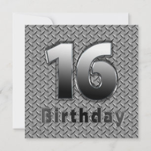 16th BIRTHDAY PARTY INVITATION - METAL
