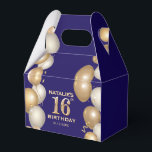 16th Birthday Party Navy Blue and Gold Balloons Favour Box<br><div class="desc">16th Birthday Party Navy Blue and Gold Colourful Balloons and Confetti Favour Box. For further customisation,  please click the "Customise it" button and use our design tool to modify this template.</div>