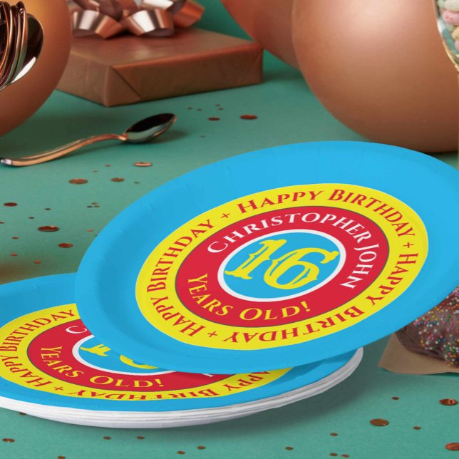 16th Birthday Party Paper Plates (Creator Uploaded)