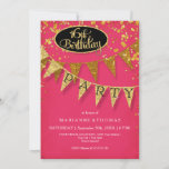 16th Birthday Party Pennant Banner Confetti Invitation<br><div class="desc">Celebrate your daughter or granddaughter with a Sweet Sixteen, 16th Birthday Party theme with glitz and glamour! Sleek. Modern. Chic. Understated glam - with glittering pennant banners in two shades of golden glitter with sparkling twinkling falling confetti in various sizes and shade of gold. Sparkly starburst shining stars highlight the...</div>