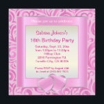 16th Birthday Party | Pink, Silver & White Verder Invitation<br><div class="desc">16th Birthday Party invitation templates. A modern design ready to customise for your party or event. Customise the front and back with your event details, font style, font colour. This elegant design works well for a birthday party, engagement party, anniversary, cocktail party, graduations, retirements, weddings, showers, corporate events, black tie...</div>