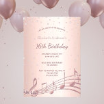 16th birthday party rose gold diamonds music invitation<br><div class="desc">A modern, stylish and glamourous invitation for a Sweet 16, 16th birthday party. A faux rose gold metallic looking background with an elegant faux rose gold diamond sprinkle and music notes. The name is written with a modern dark rose gold coloured hand lettered style script. Templates for your party details....</div>