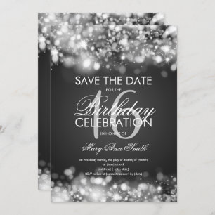 16th Birthday Party "Save The Date" Silver Invitation