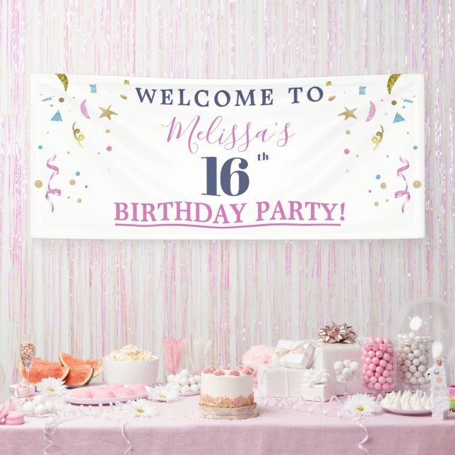 16th Birthday Party Welcome  Banner (Party)