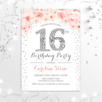 16th Birthday Party - White Silver Pink