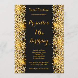 16th Birthday Party Woman, Any age, Disco style Invitation