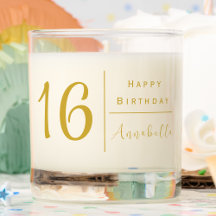 16th Birthday | Personalised Contemporary Gold