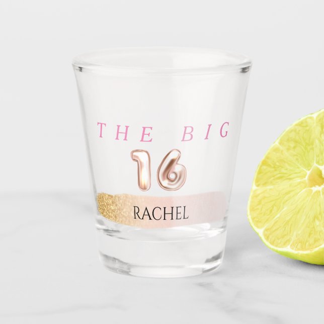 16th Birthday Personalised Shot Glass (Front)