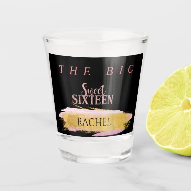 16th Birthday Personalised Shot Glass (Front)