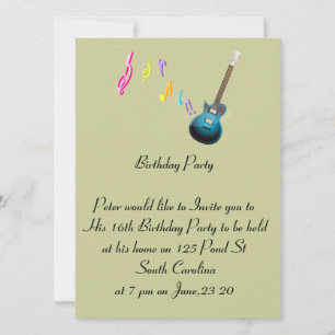 16th Birthday Photo Card Music Rock