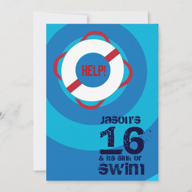 16th Birthday Pool Party Invitation (Front)