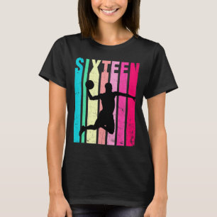 16th Birthday Retro Basketball Lovers 16 Years Old T-Shirt
