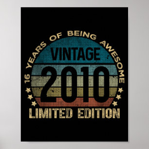 16th Birthday Shirt Boys 16 Birthday 16 Year Old Poster