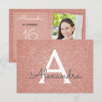 16th Birthday Sparkle Rose Gold Blush Pink Photo