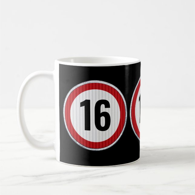 16th Birthday Speed Limit Coffee Mug (Left)
