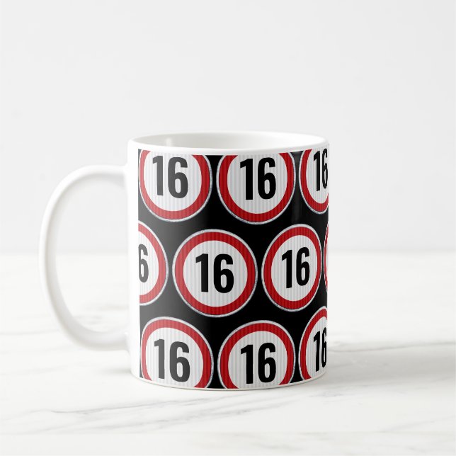 16th Birthday Speed Limit Coffee Mug (Left)