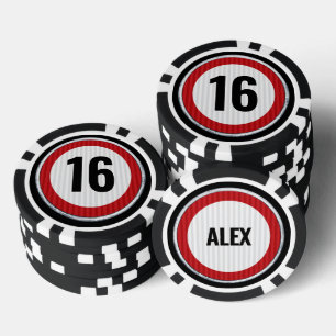 16th Birthday Speed Limit  Poker Chips