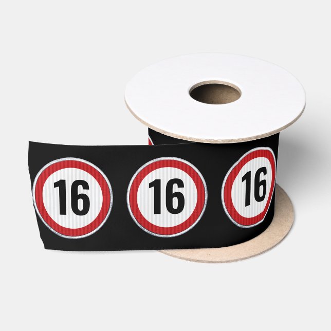 16th Birthday Speed Limit  Satin Ribbon (Spool)
