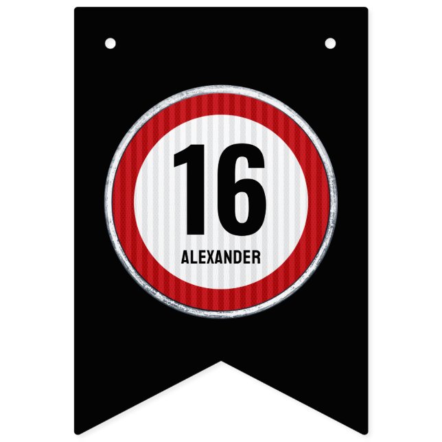 16th Birthday Speed Limit Sign - ANY AGE (First Flag)
