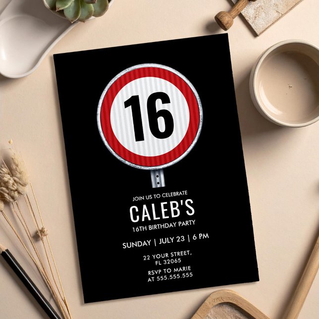 16th Birthday Speed Limit Sign - ANY AGE Invitation (Creator Uploaded)