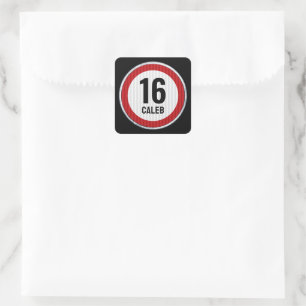 16th Birthday Speed Limit Square Sticker