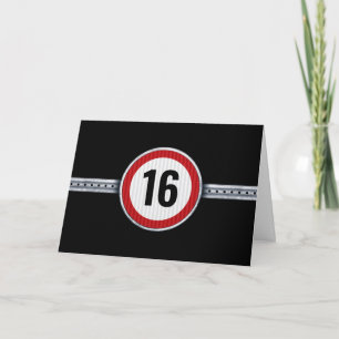 16th Birthday Speed Limit Thank You Card