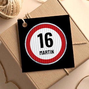 16th Birthday Speed Sign Favour Tags