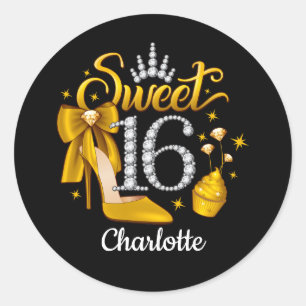 16th Birthday. Sweet 16 girl’s Classic Round Sticker