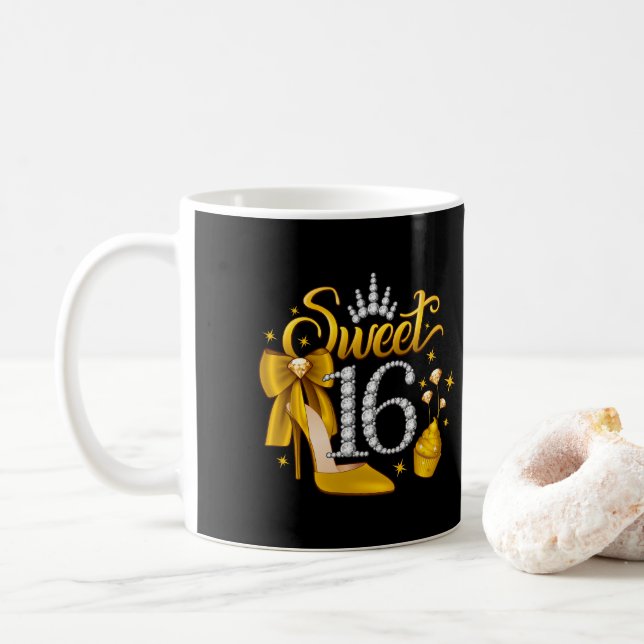 16th Birthday. Sweet 16 girl’s Coffee Mug (With Donut)