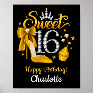 16th Birthday. Sweet 16 girl’s Poster
