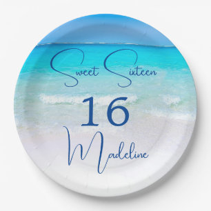 16th Birthday Sweet Sixteen Beach Suite Paper Plate