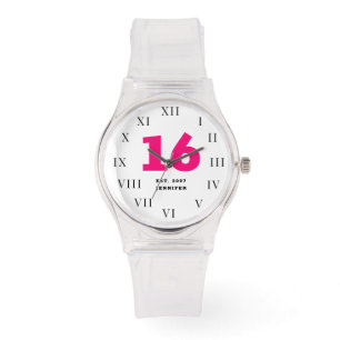 16th Birthday Sweet Sixteen Hot Pink Girl Pretty Watch