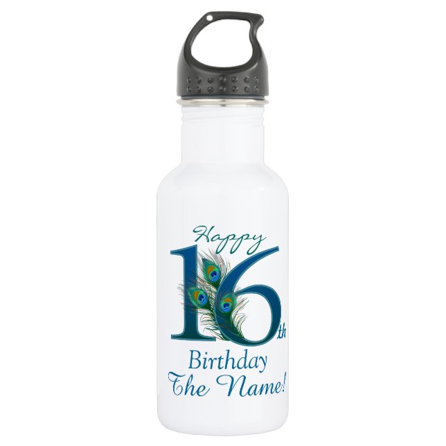 16th Birthday Template 100% personalised 532 Ml Water Bottle (Front)