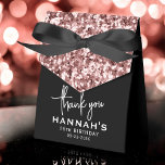 16th Birthday Thank You Rose Gold Glitter Script Favour Box<br><div class="desc">Express gratitude in style with these 16th Birthday Thank You Rose Gold Glitter Script Favour Boxes. Adorned with sparkling rose gold glitter and a sleek script font, these favour boxes offer a trendy and elegant way to thank your guests for being part of your special day. Perfect for a memorable...</div>