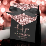 16th Birthday Thank You Rose Gold Glitter Script Favour Box<br><div class="desc">Express gratitude in style with these 16th Birthday Thank You Rose Gold Glitter Script Favour Boxes. Adorned with sparkling rose gold glitter and a sleek script font, these favour boxes offer a trendy and elegant way to thank your guests for being part of your special day. Perfect for a memorable...</div>