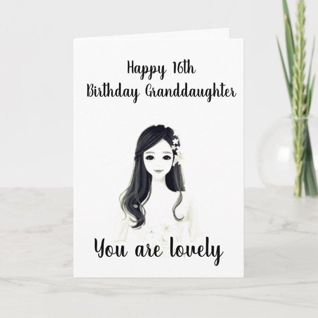 ***16th BIRTHDAY*** TO OUR "LOVELY GRANDDAUGHTER" Card (Front)