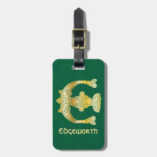 16th Century Celtic Knot Decorative Capital E Luggage Tag