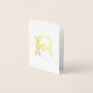 16th Century Celtic Knot Decorative Capital F Foil Card