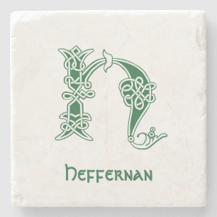 16th Century Celtic Knot Decorative Capital H Stone Coaster