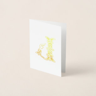 16th Century Celtic Knot Decorative Capital J Foil Card